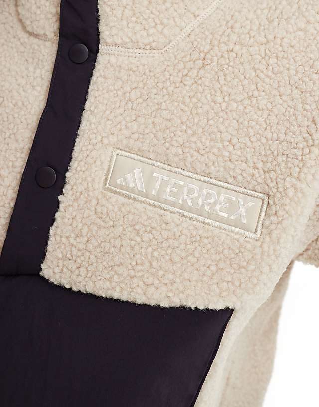 Asos Adidas Terrex Unisex Teddy Fleece In Beige