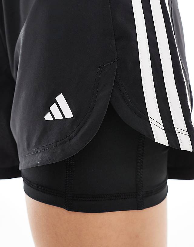 Asos Adidas Training 2in1 Pacer Shorts In Black