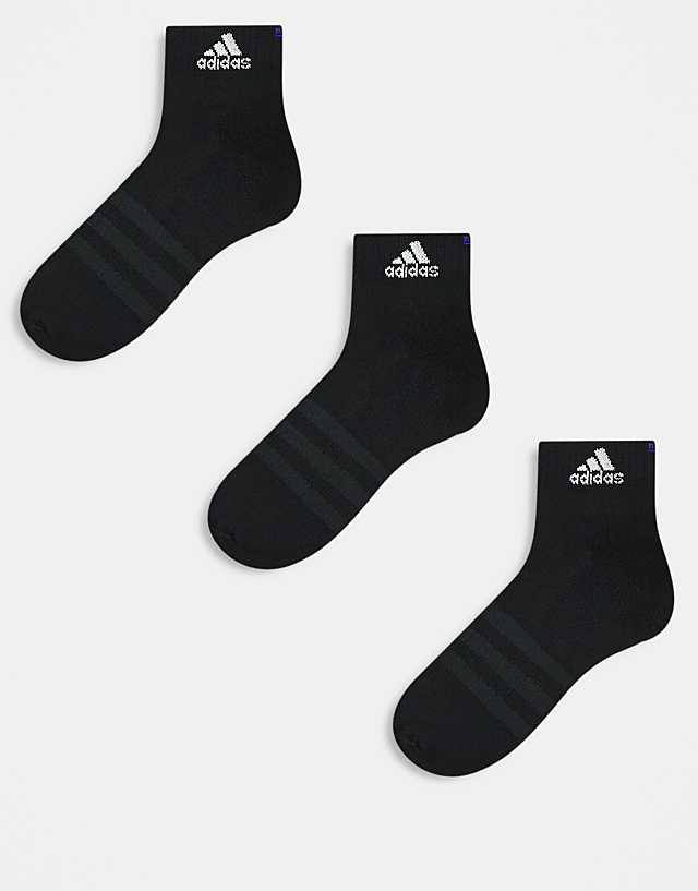 asos adidas Training 3 pack ankle socks in black