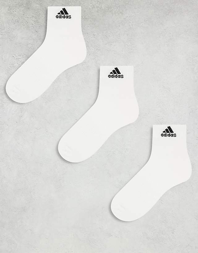 asos adidas Training 3 pack ankle socks in white