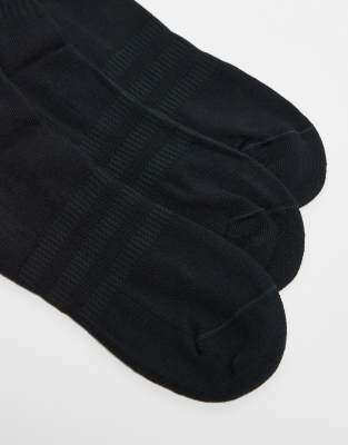 Asos Adidas Training 3 Pack Crew Socks In Black