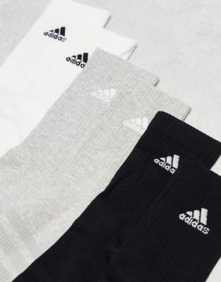 Asos Adidas Training 3 Pack Crew Socks In Multi