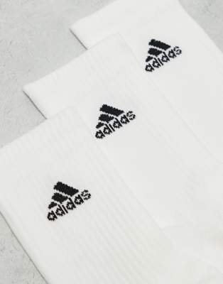 Asos Adidas Training 3 Pack Crew Socks In White