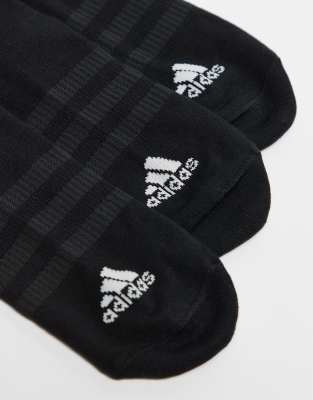 Asos Adidas Training 3 Pack Trainer Socks In Black