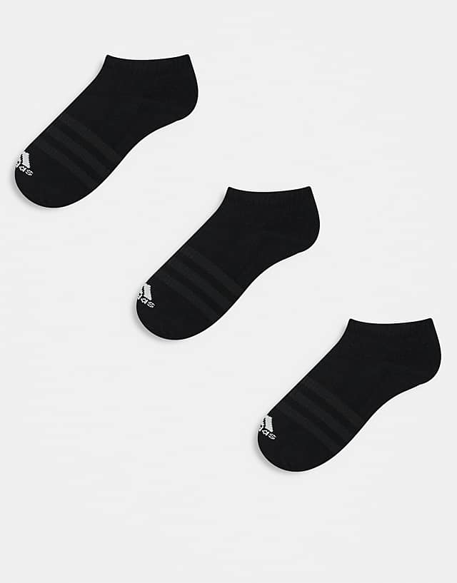 asos adidas Training 3 pack trainer socks in black