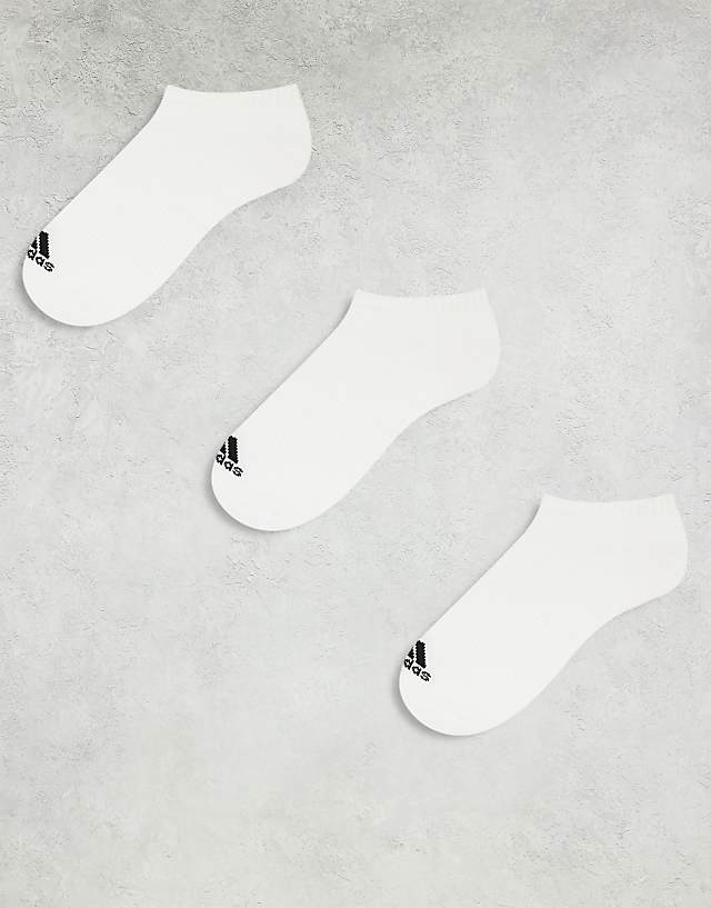 asos adidas Training 3 pack trainer socks in white