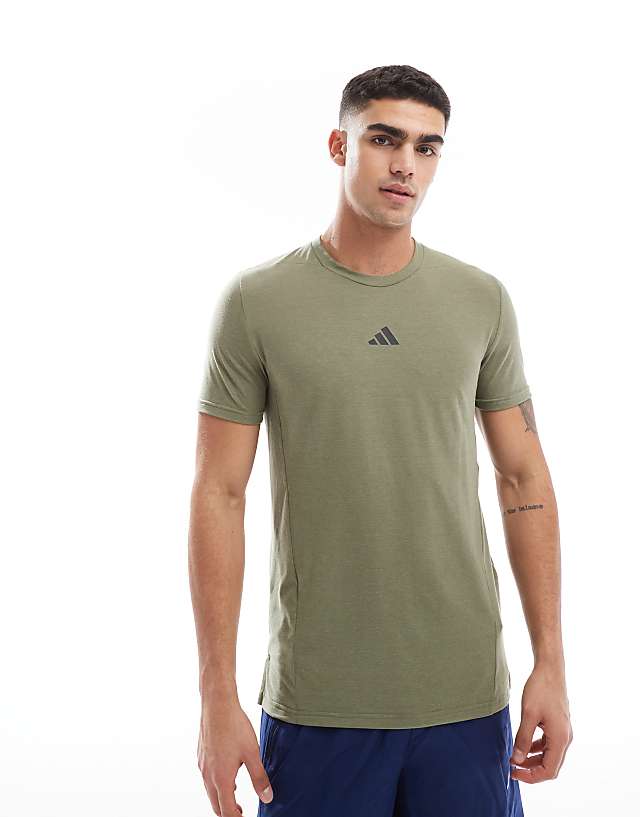 asos adidas Training D4T t-shirt in olive brown