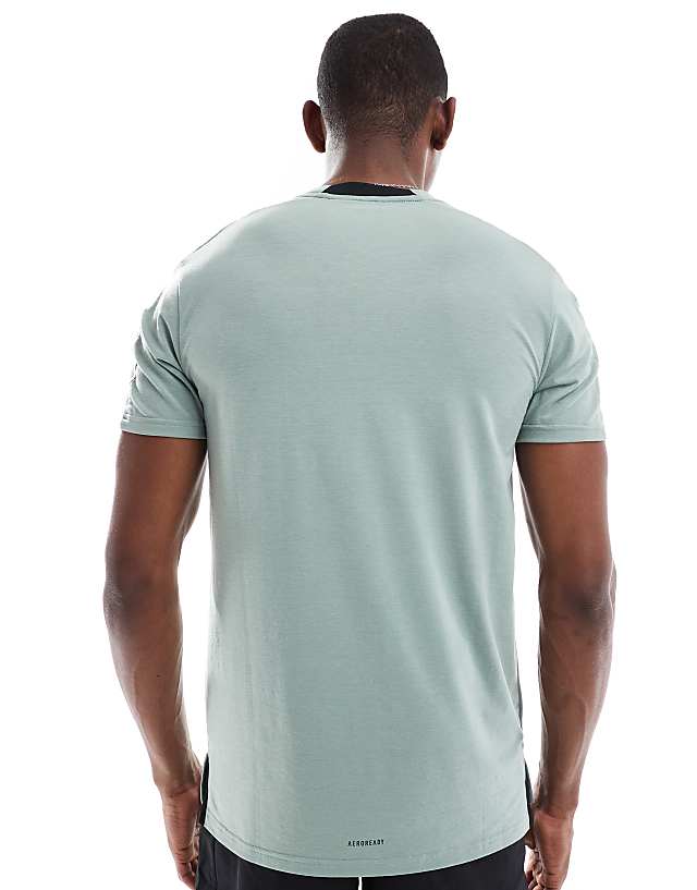 Asos Adidas Training D4T T-shirt In Silver Green