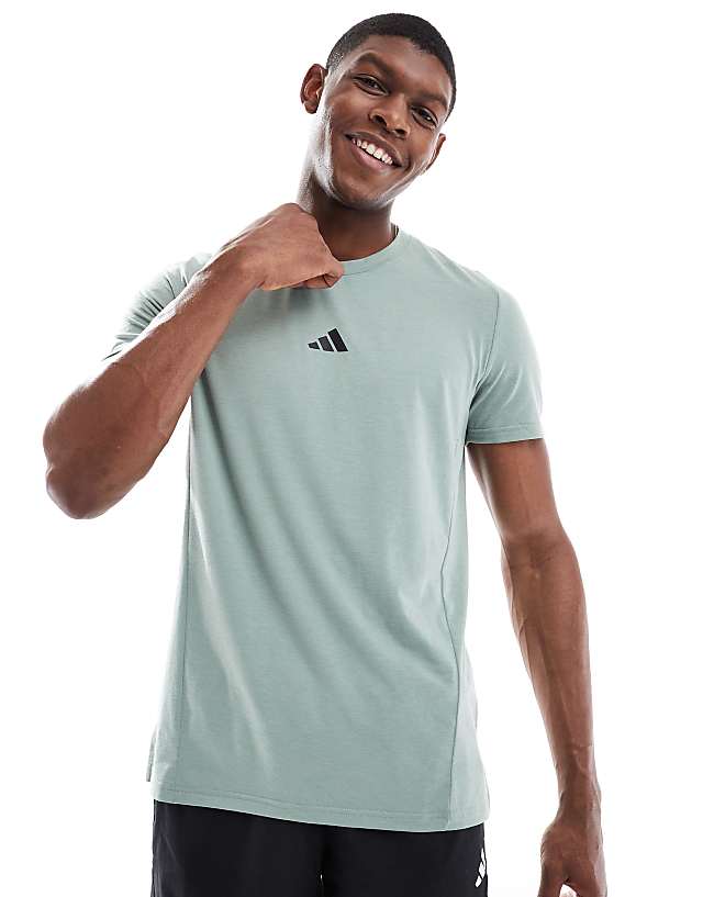 asos adidas Training D4T t-shirt in silver green