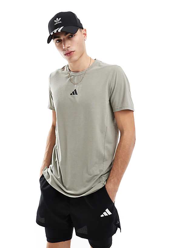 asos adidas Training D4T t-shirt in silver grey