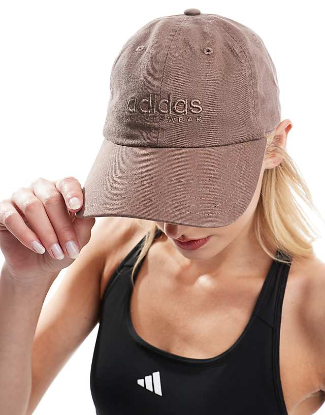 asos adidas Training dad cap in light brown