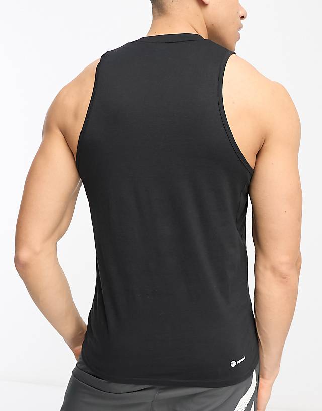 Asos Adidas Training Essential Logo Vest In Black