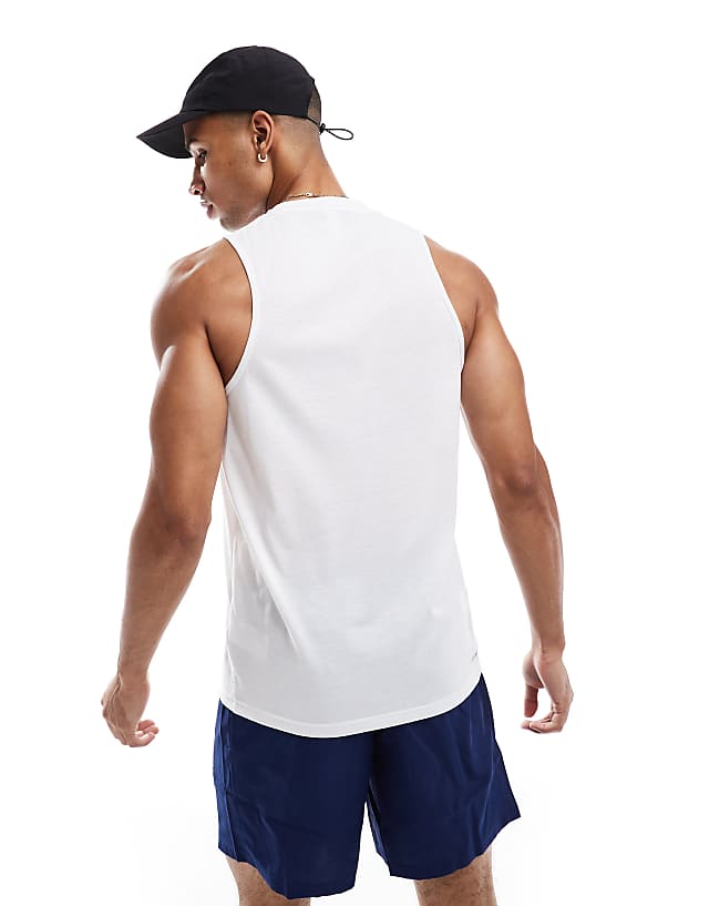 Asos Adidas Training Essential Logo Vest In White