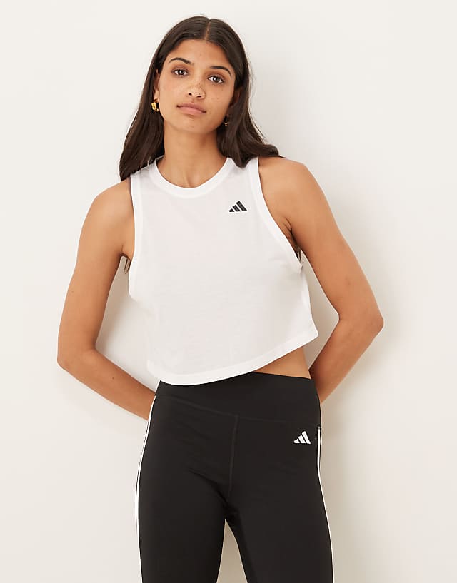 asos adidas Training essentials boxy vest in white