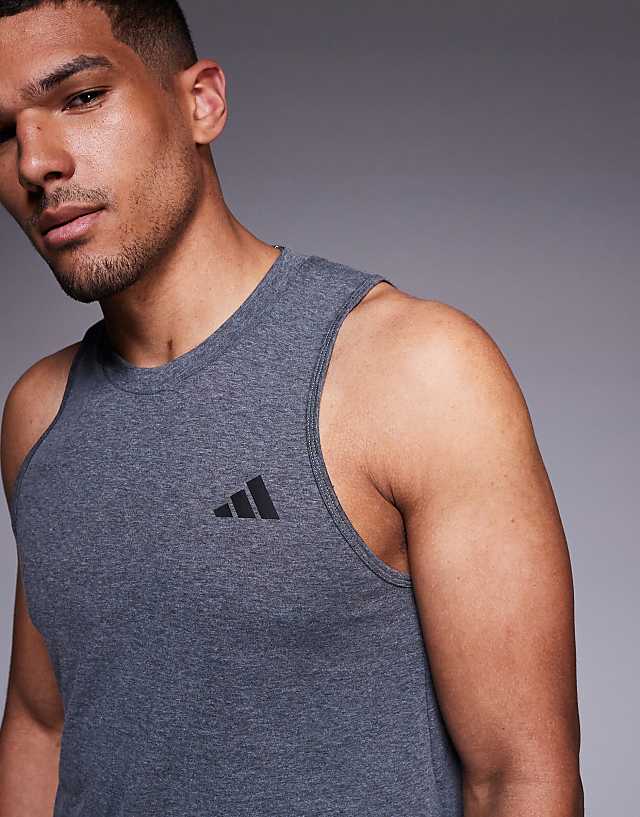 Asos Adidas Training Essentials Vest In Dark Grey