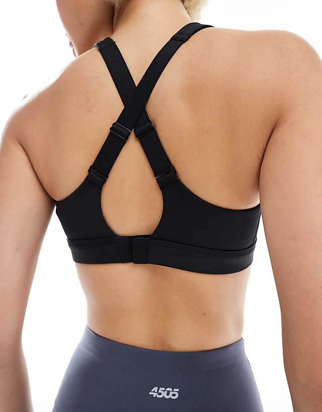 Asos Adidas Training High Support Bra In Black