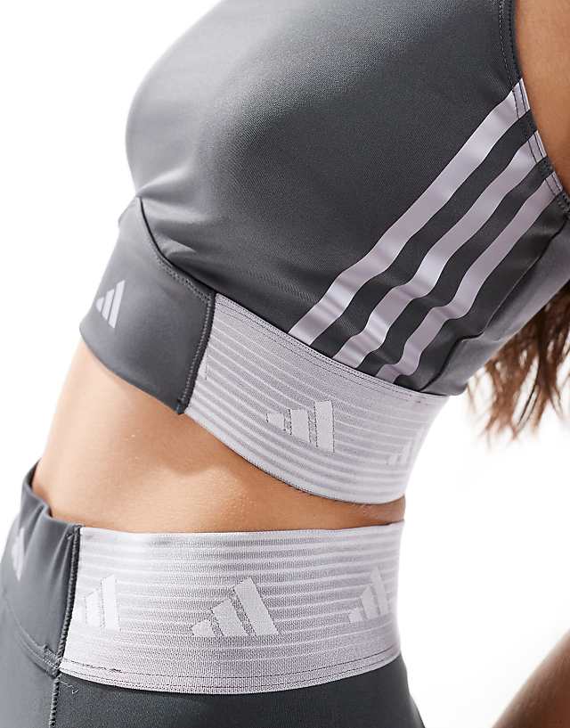 Asos Adidas Training Hyperglam Tank Top In Grey