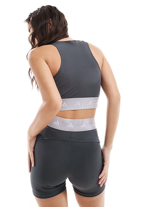 Asos Adidas Training Hyperglam Tank Top In Grey