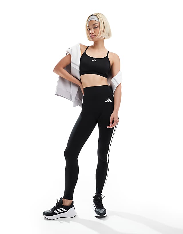 asos adidas Training low support bra in black