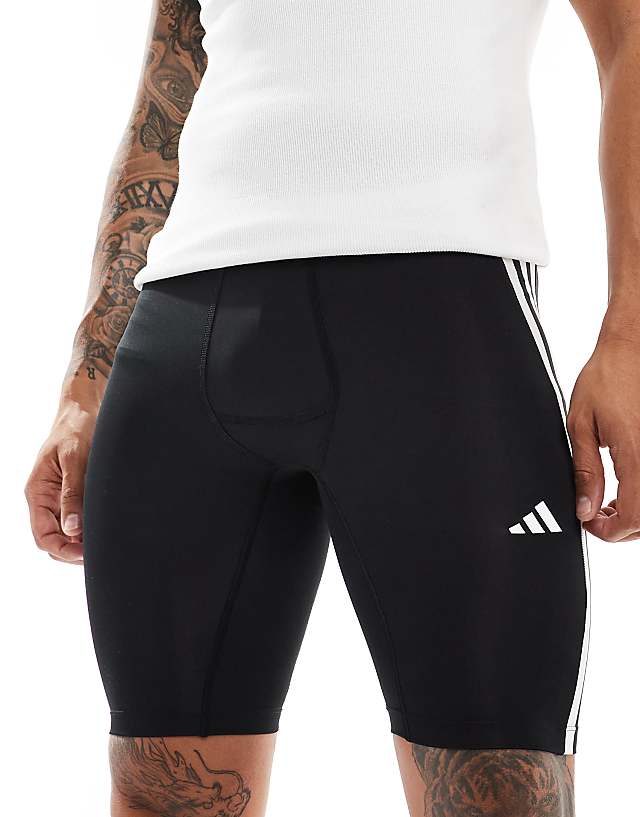 asos adidas Training tech fit shorts in black