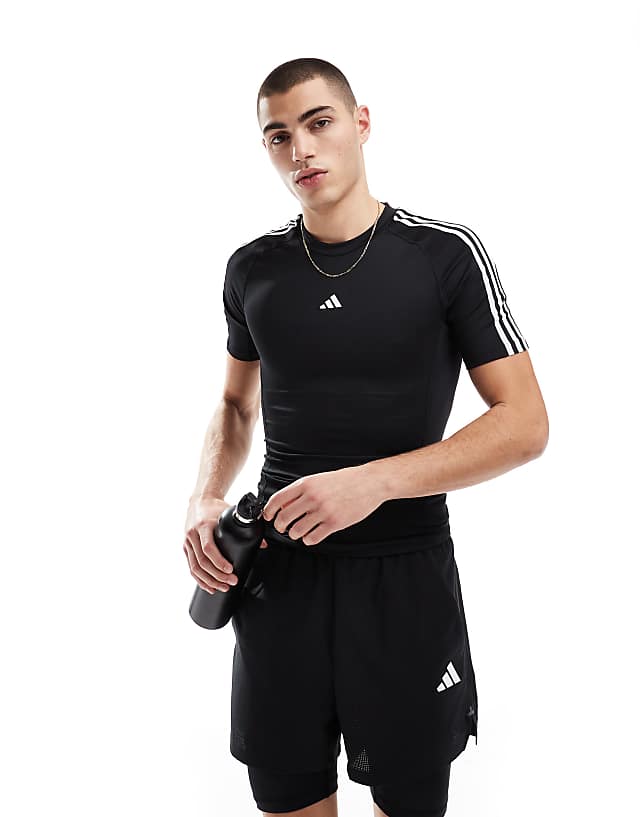 asos adidas Training tech fit t-shirt in black