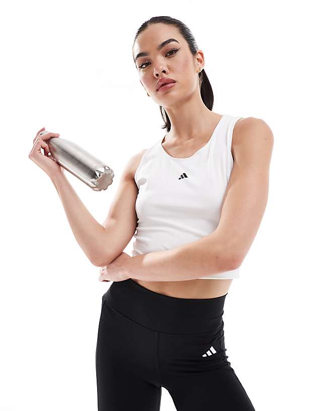 asos adidas Training Tech-Fit tank top in white