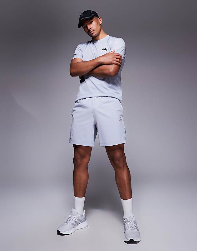 Asos Adidas Training Tech Shorts In Grey
