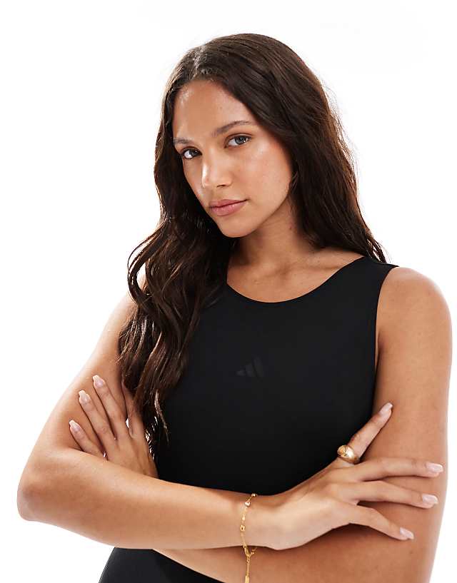 Asos Adidas Training Yoga Motion Bodysuit In Black