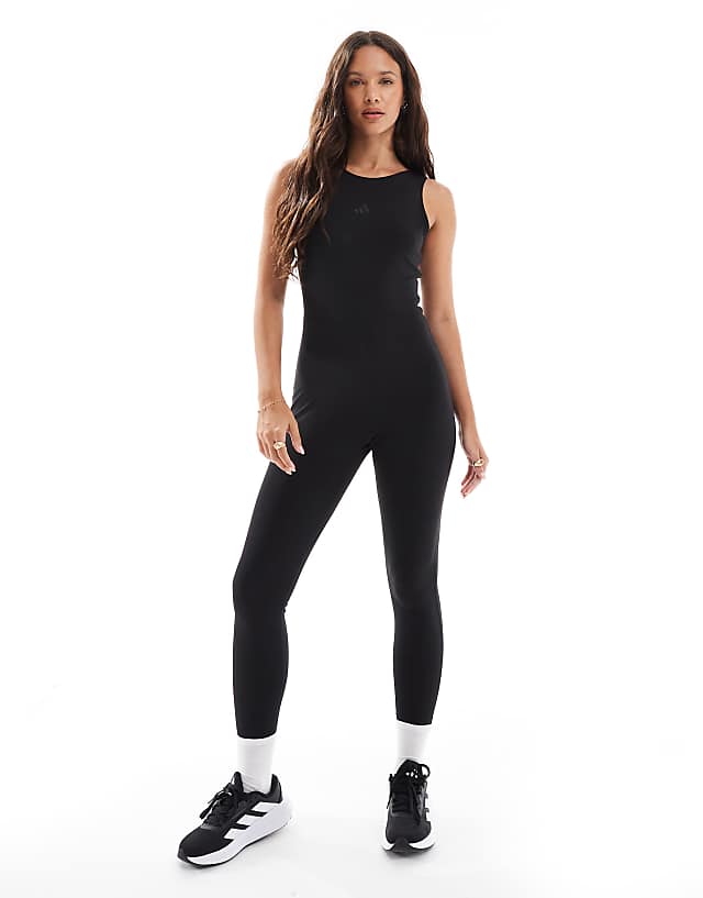 asos adidas Training Yoga motion bodysuit in black