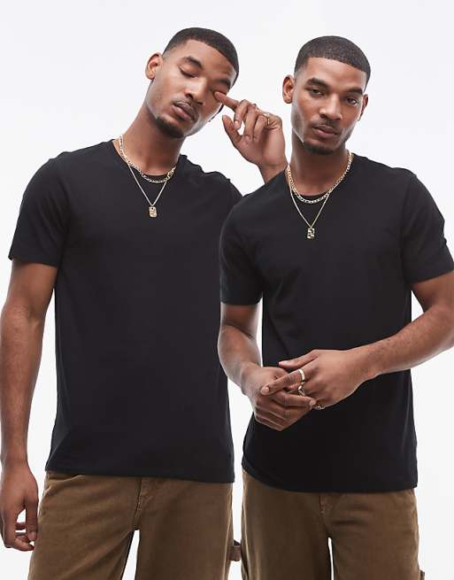 asos AllSaints 2-pack t-shirts in black