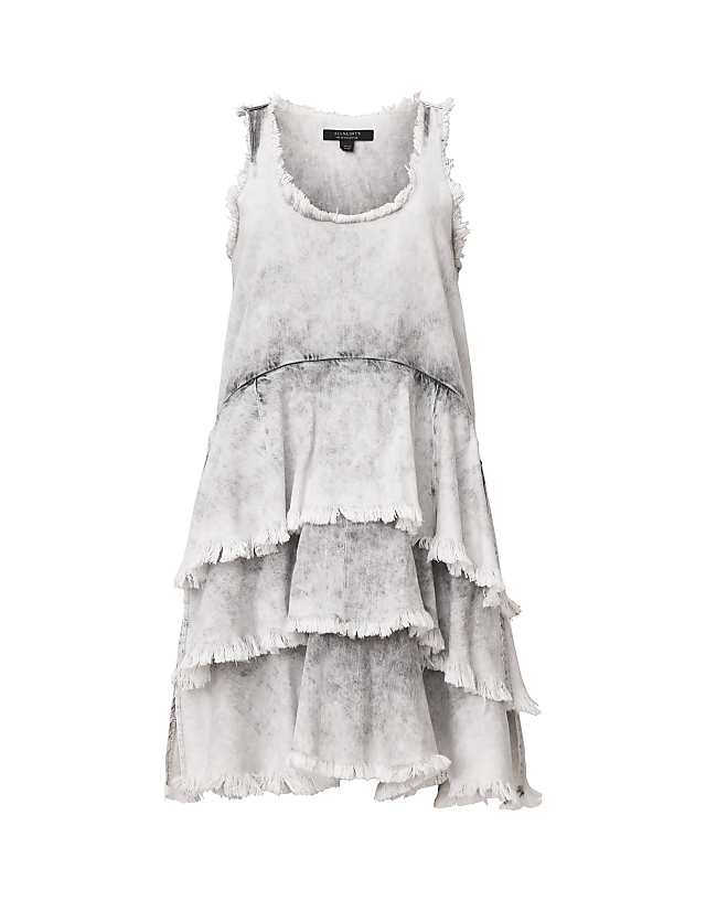 Asos Allsaints Cavarly Mini Dress In Denim Grey