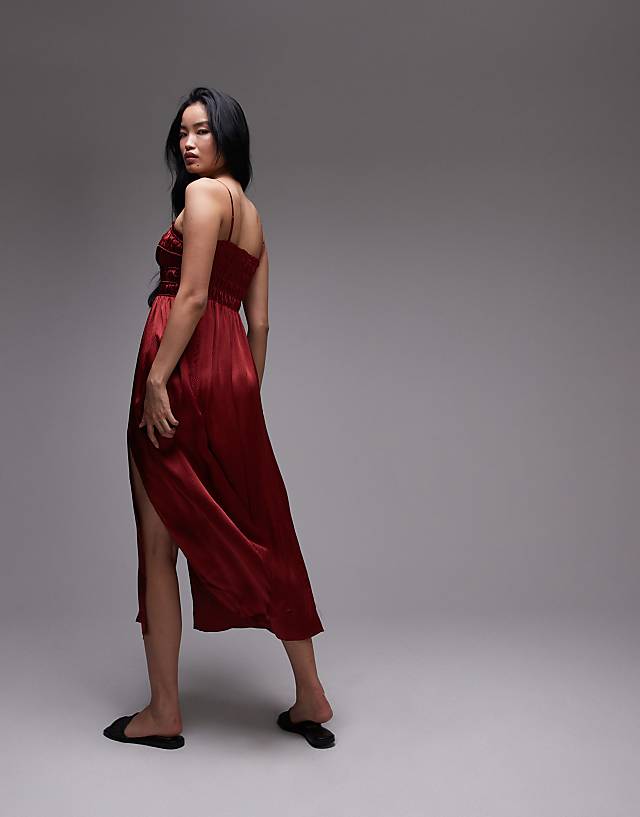 Asos Allsaints Faelyn Dress In Rosewood Red