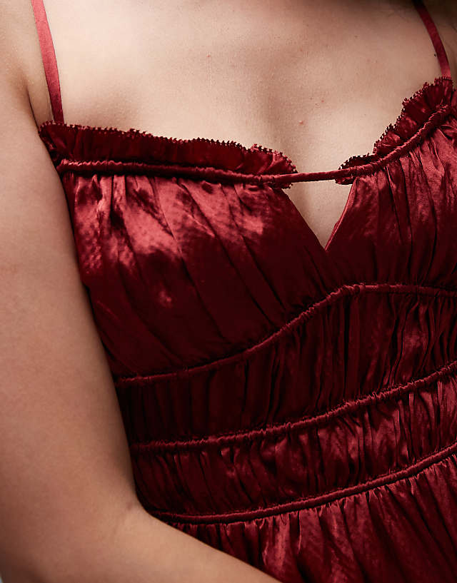 Asos Allsaints Faelyn Dress In Rosewood Red