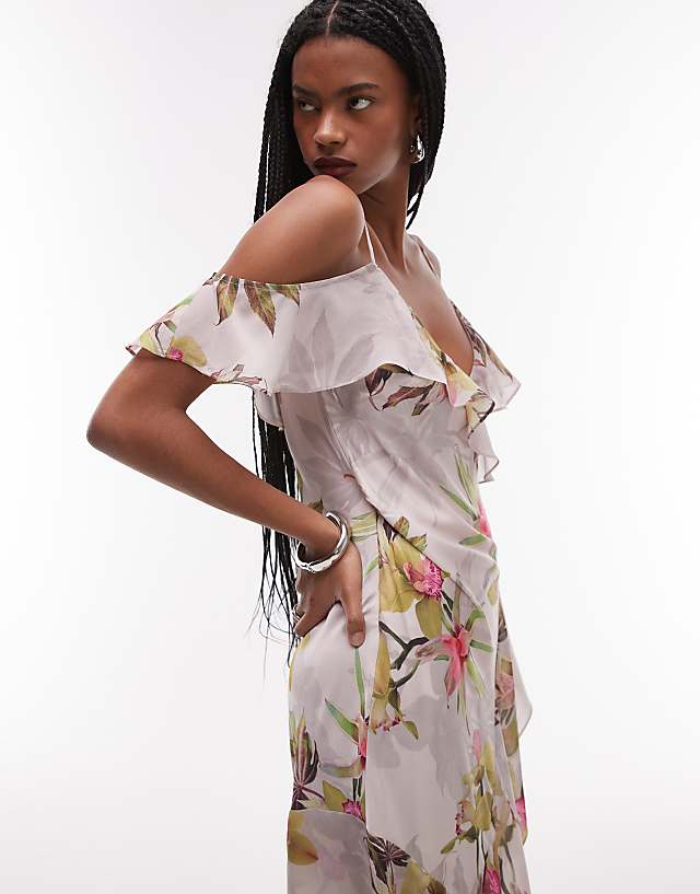 Asos Allsaints Grace Dress In Adena Soft Pink