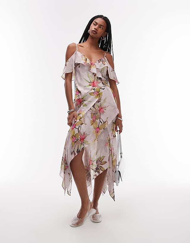 asos Allsaints grace dress in adena soft pink