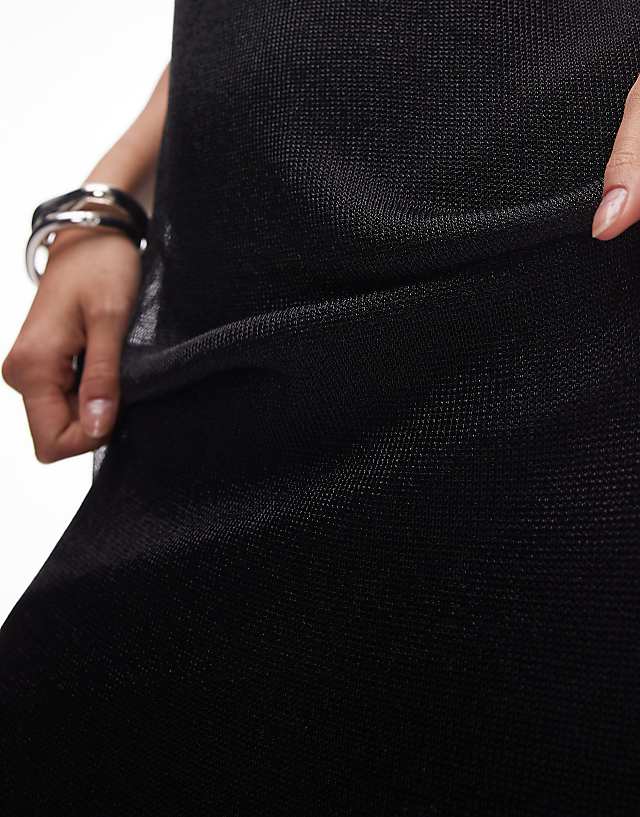 Asos Allsaints Thea Sparkle Dress In Black