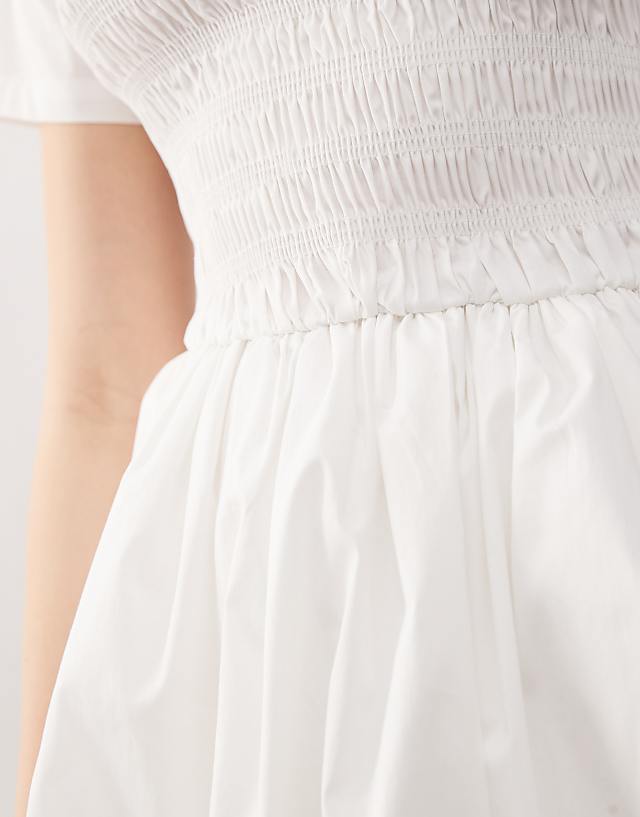 Asos Amy Lynn Eleanor Puffball Mini Dress In White