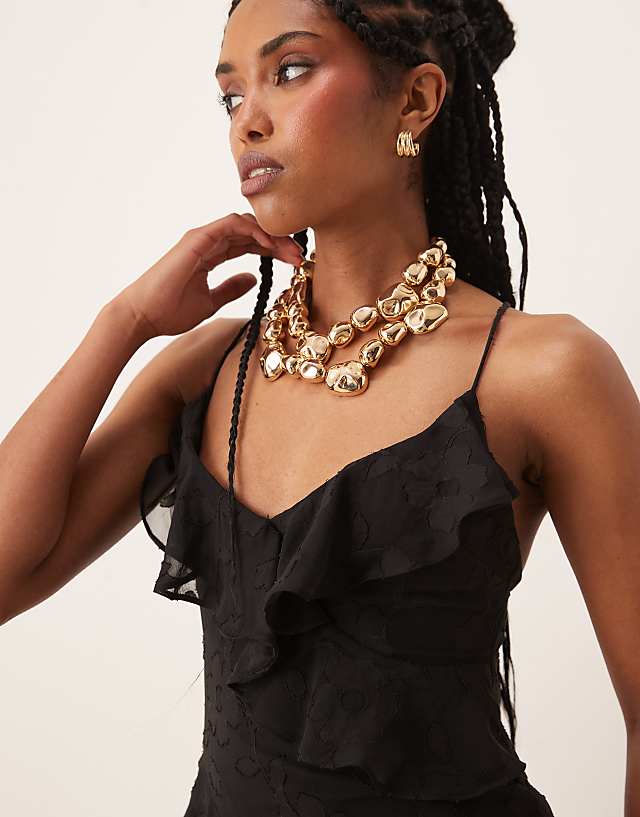 Asos Anaya Floral Burnout Cami Maxi Dress In Black
