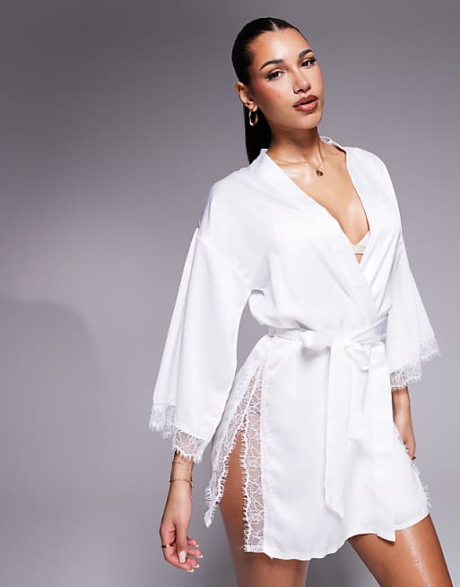 asos Ann Summers Cherryann robe in ivory