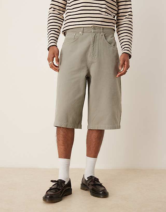 Asos ASOS DESGIN Denim Jort In Grey