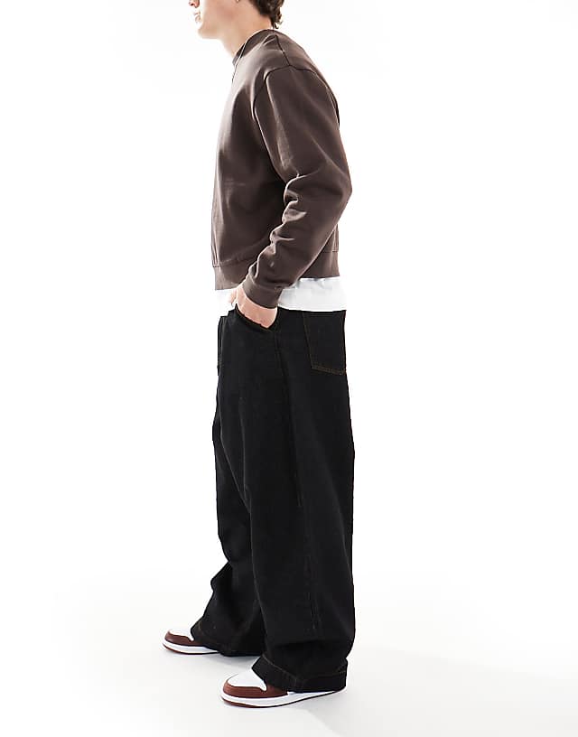 Asos ASOS DESIGN Baggy Balloon Jeans In Raw Black