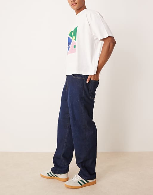 Asos ASOS DESIGN Baggy Jeans In Dark Wash Blue