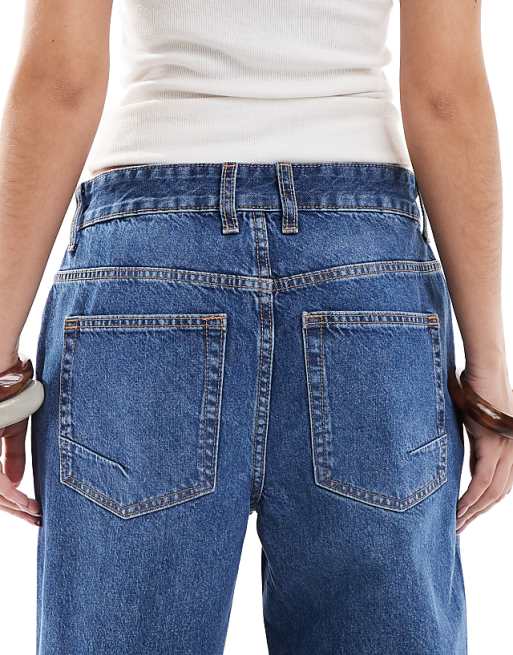 Asos ASOS DESIGN Baggy Wide Leg Jean In Dark Blue