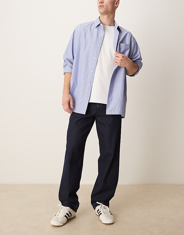 asos ASOS DESIGN baggy workpant jeans in raw wash