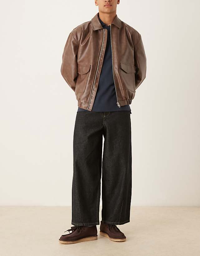 asos ASOS DESIGN balloon jeans in rinse wash