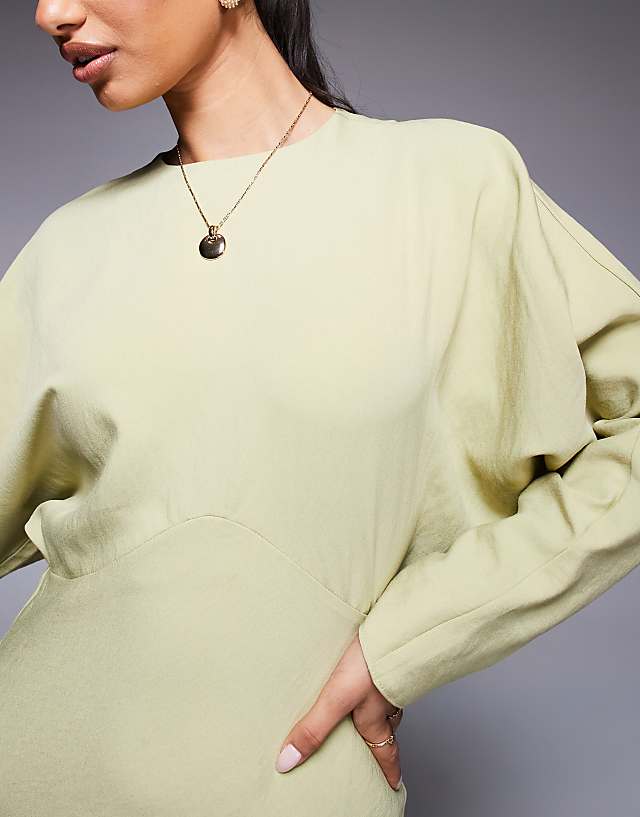 Asos ASOS DESIGN Batwing Maxi Dress In Light Sage