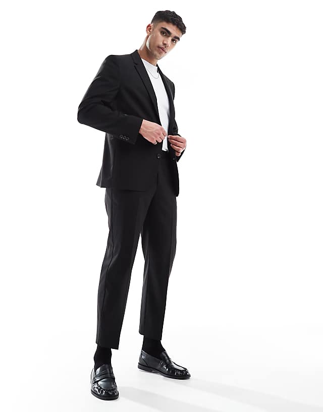 asos ASOS DESIGN black regular fit suit