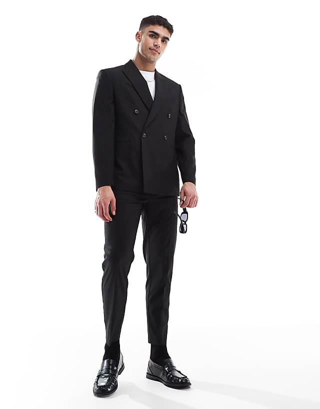 asos ASOS DESIGN black tapered suit