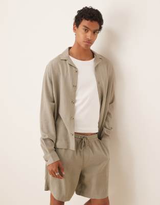 Asos ASOS DESIGN Boxy Linen Co-ord In Green