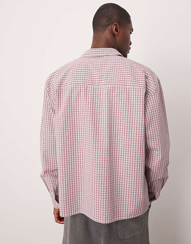 Asos ASOS DESIGN Boxy Oversized Check Shirt In Red